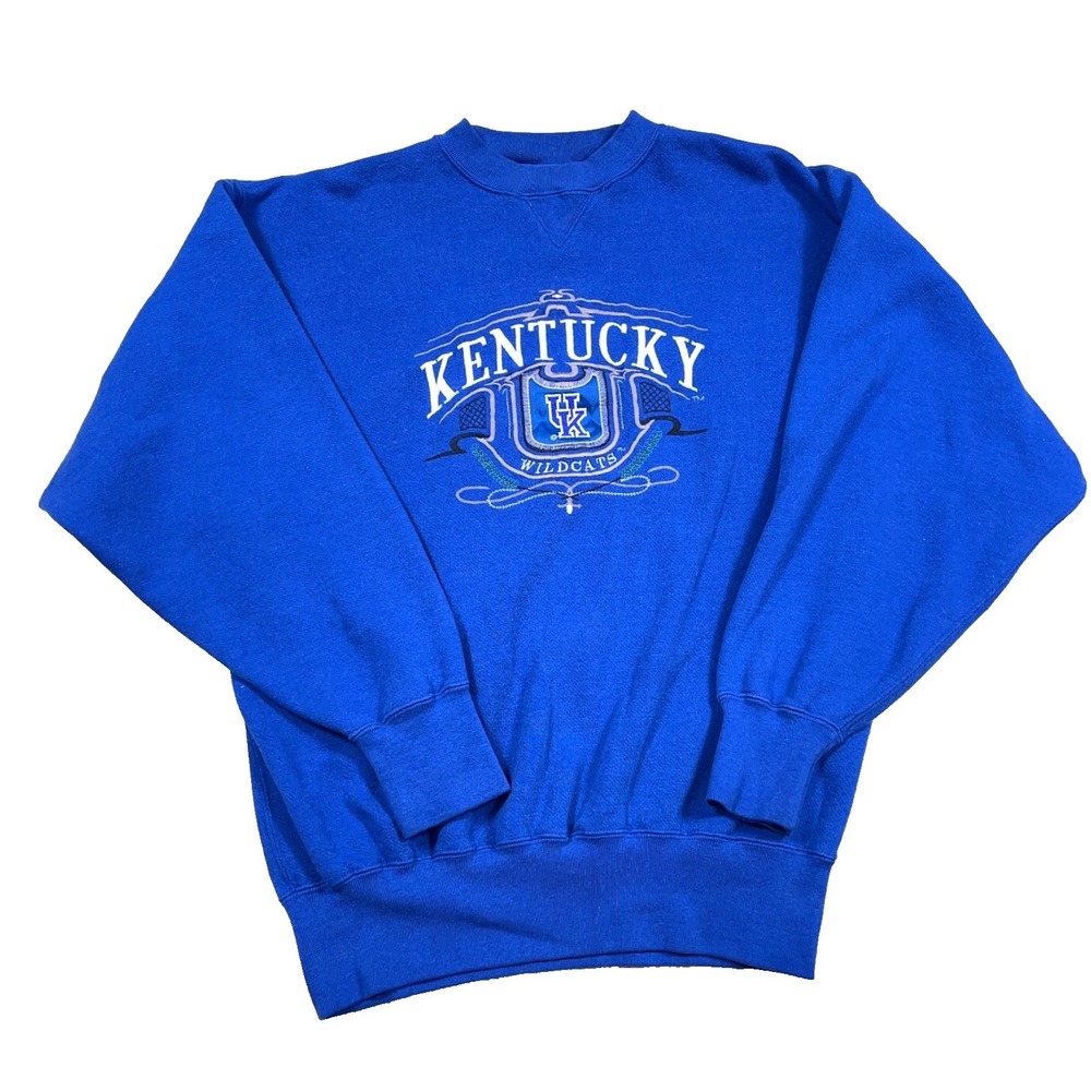 Vintage Kentucky Wildcats Sweatshirt Men Medium Blue Crewneck 90s Embroidered